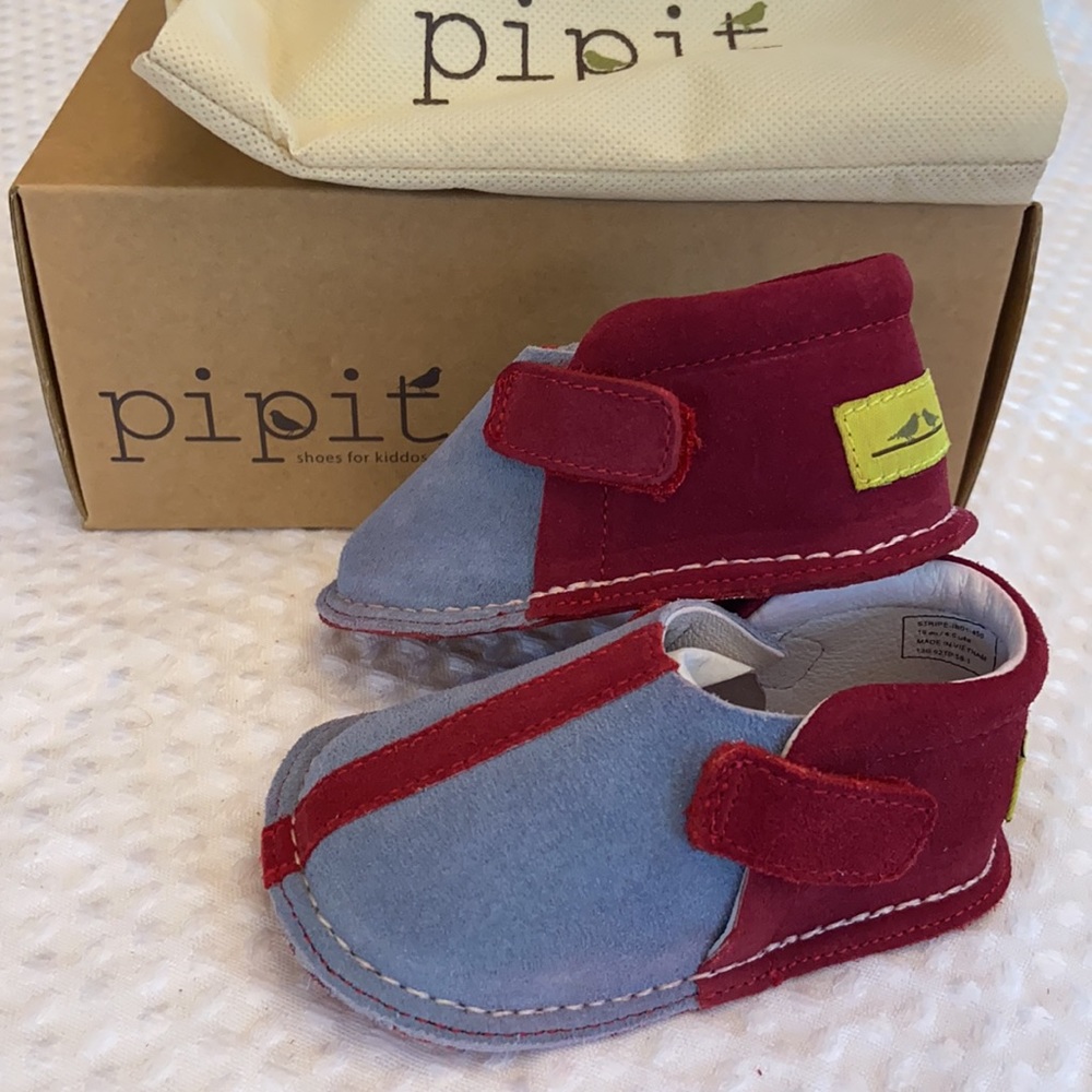 NEW! Pipit “STRIPE” Baby Toddler First Shoes Sky - Picture 2 of 14